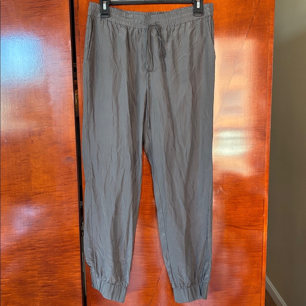 Beautiful People Gray 100% Silk Joggers Size M